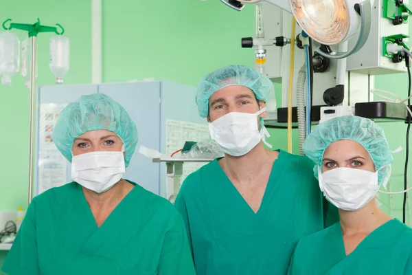 Медична Команда Операційними Масками — стокове фото