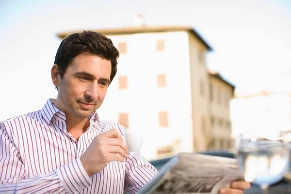 Man Reading Newspaper Stock Picture