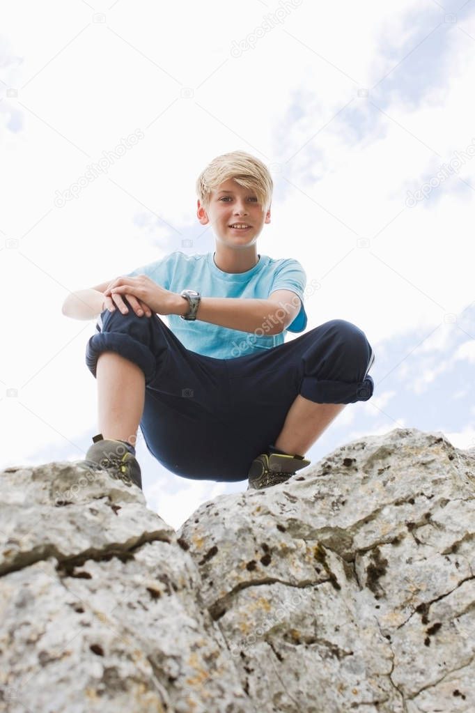 Boy on a rock