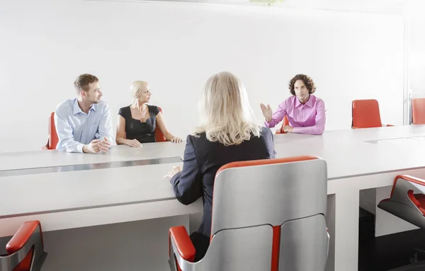 Colleagues Meeting Office — Stock Photo, Image