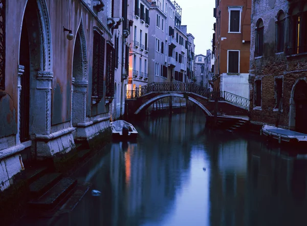 Canal Venecia Por Noche — Foto de Stock