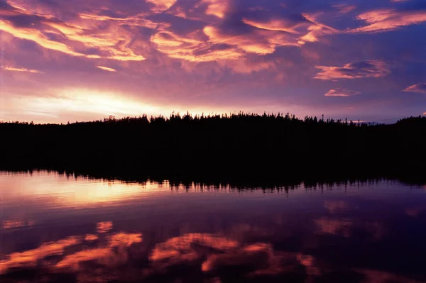 Solnedgång Vid Sjön Gobeil — Stockfoto