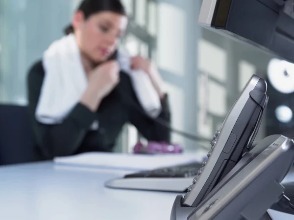 Mujer Escritorio —  Fotos de Stock