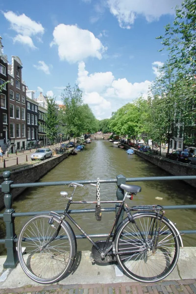 Blick Von Der Brücke Amsterdam Niederlande — Stockfoto