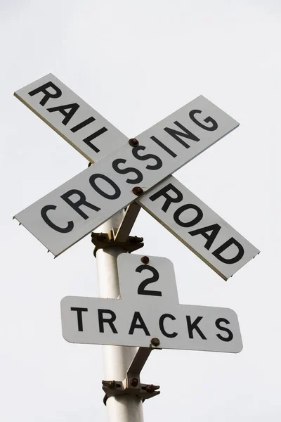 Railroad Crossing White — Stock Photo, Image