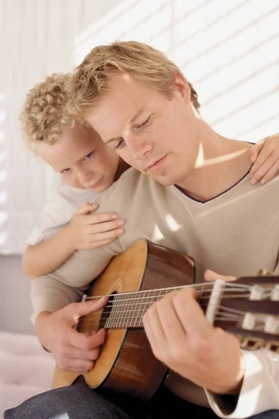Father Son Guitar — Stock Photo, Image