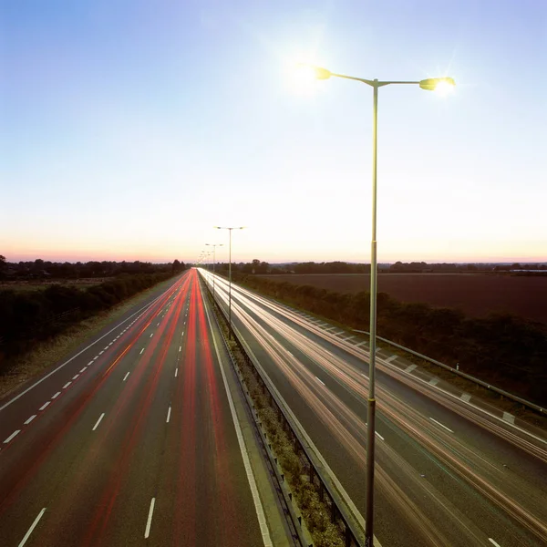 Luces Delanteras Traseras Autopista —  Fotos de Stock