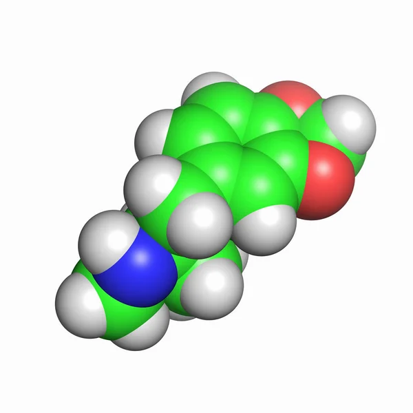 Mdma Molekyl Över Vit Bakgrund — Stockfoto