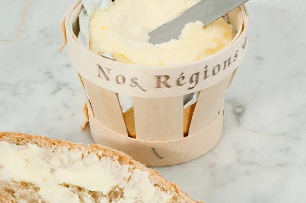 Manteiga Pão Franceses — Fotografia de Stock