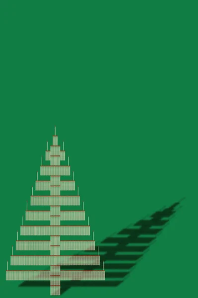 Рождественская Елка Зеленом Фоне — стоковое фото