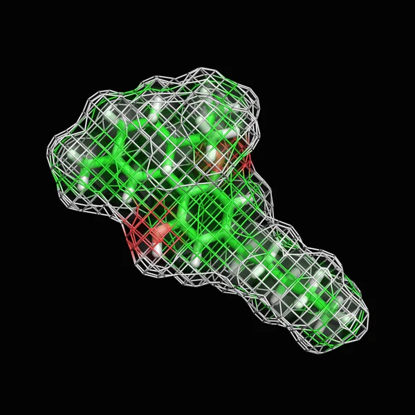 Thc Molekülü Siyah Arkaplan Üzerinde — Stok fotoğraf