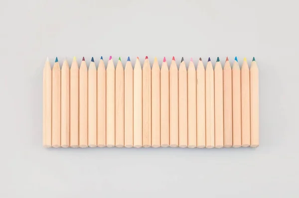 Rangée Crayons Couleur — Photo