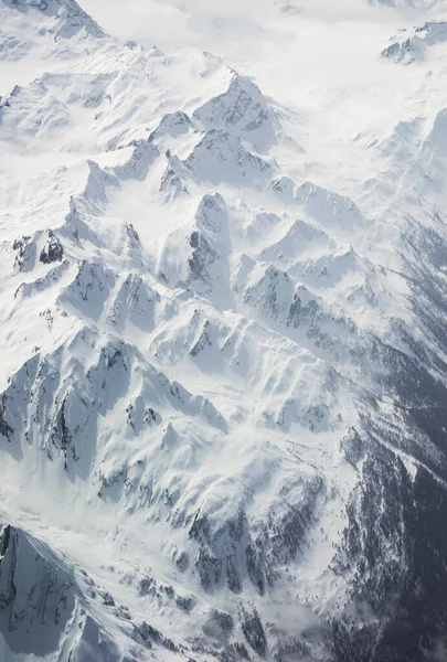 Flygfoto Över Snötäckta Berg Schweiziska Alperna Schweiz — Stockfoto