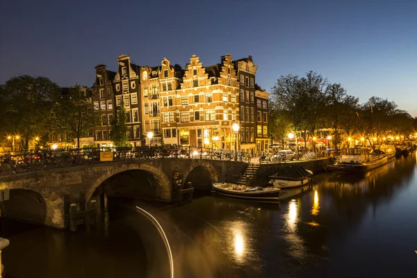 Canaux Nuit Jordaan Amsterdam Pays Bas — Photo