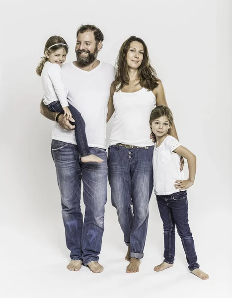 Retrato Grupo Familia Feliz Dos Generaciones — Foto de Stock