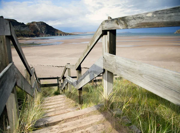 Passi Che Conducono Alla Spiaggia Remota Highland Scozia — Foto Stock