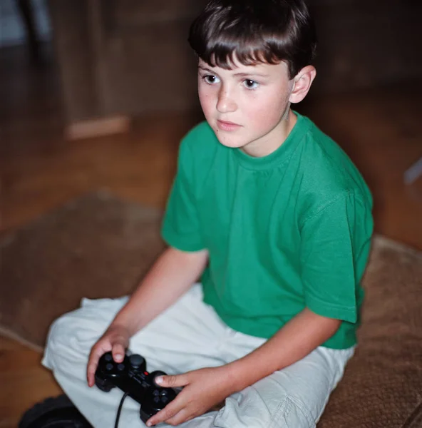 Jongen Spelen Van Een Video Game — Stockfoto
