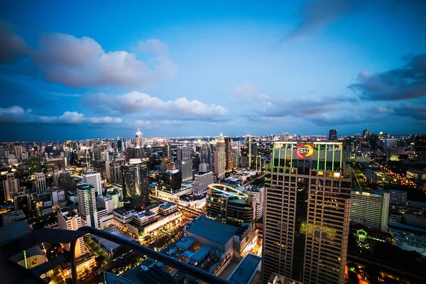 Paesaggio Urbano Notte Bangkok Thailandia — Foto Stock