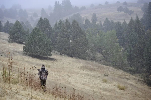 Cazador Ciervos Caminando Por Campo John Day Oregon — Foto de Stock