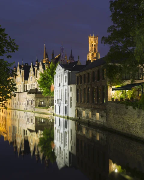 Canals of Bruges and Belfort, Bruges, Βέλγιο — Φωτογραφία Αρχείου