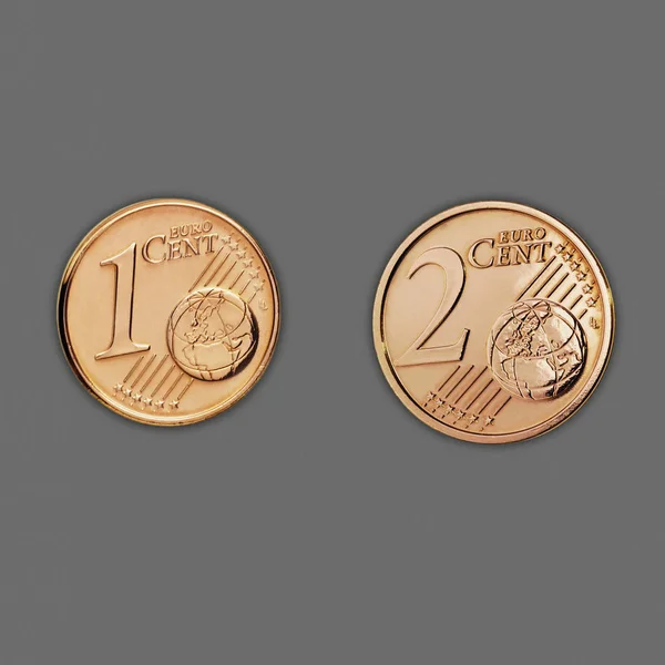 Κέρματα Ενός Και Δύο Λεπτών — Φωτογραφία Αρχείου