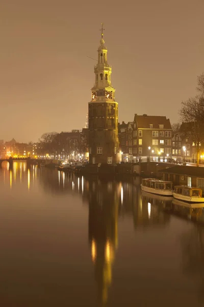 Montelbaanstoren Oudeschans Amsterdam Niederlande — Stockfoto