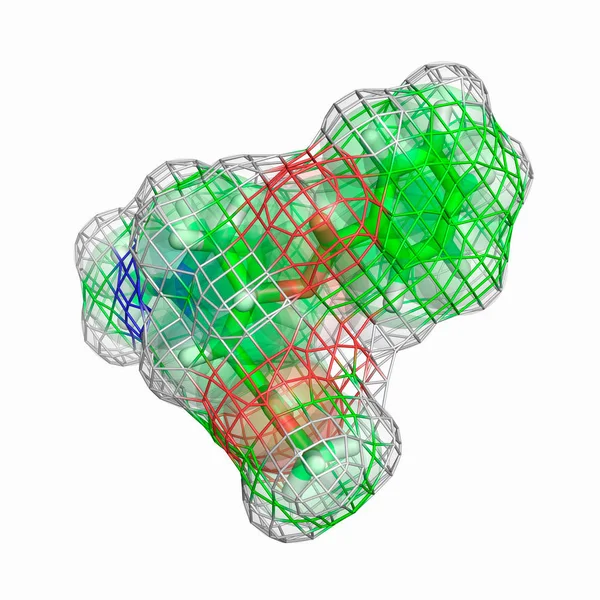 白い背景の上にコカイン分子 — ストック写真