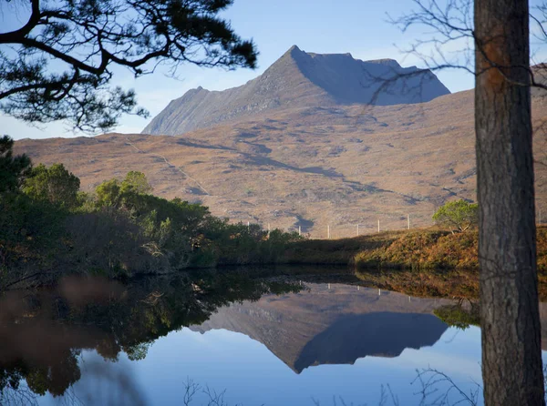 Vista Del Lago Tranquilo Las Montañas North West Highlands Escocia — Foto de Stock