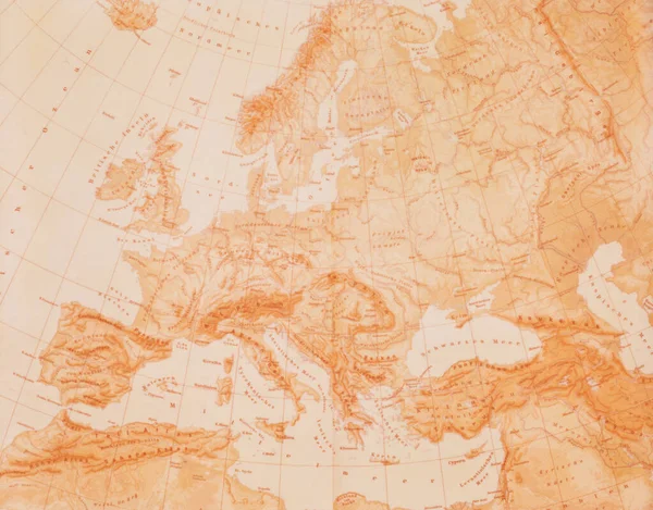 Χάρτης Της Ευρώπης Κοντινό Πλάνο — Φωτογραφία Αρχείου