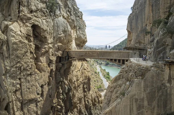 Vista elevada del puente Caminito Del Ray, El Chorro, Málaga, España — Foto de Stock