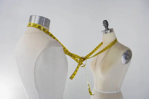 Tailors Dummies Tied Together Tape Measure — Stock fotografie