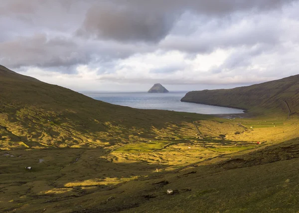 Sandvik Litli Dimon Island Background Faroe Islands Denmark — стокове фото