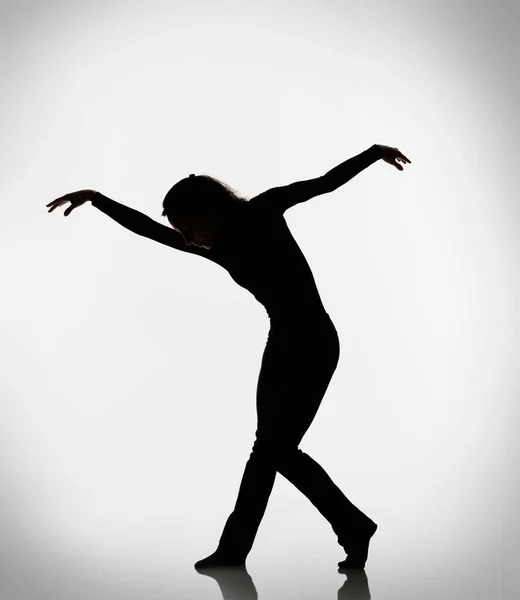 Silhouette Woman Dancing — Stock Photo, Image