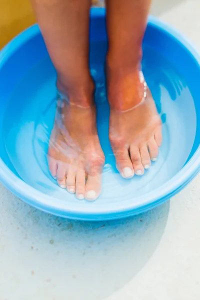 Close Feet Soaking Bath — Stock Photo, Image