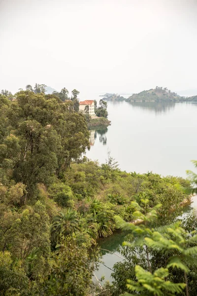 Vista Elevada Paisagem Lago Kivu Ruanda África — Fotografia de Stock