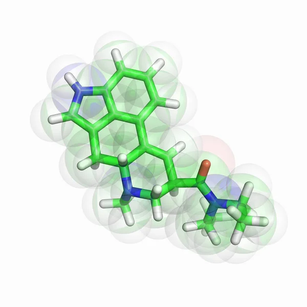 Molécula Lsd Aislada Sobre Fondo Blanco — Foto de Stock