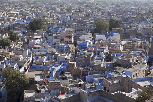 Flygfoto Över Den Blå Staden Jodhpur Rajasthan Indien — Stockfoto