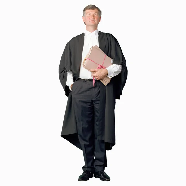 Beyaz Arkaplanda Poz Veren Avukat — Stok fotoğraf