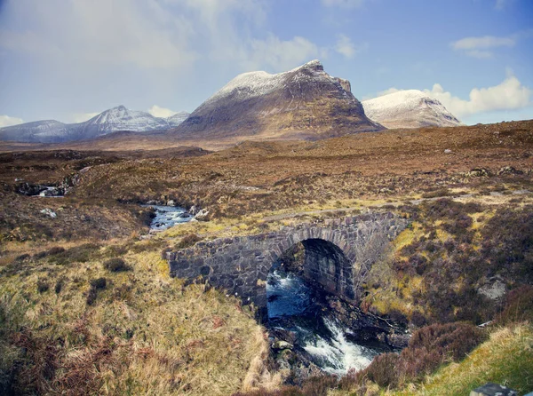 Pasarela Cerca Stac Pollaidh Mountain Assynt Escocia — Foto de Stock