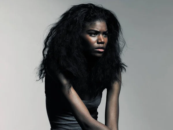 Retrato Mulher Jovem Com Cara Raiva — Fotografia de Stock