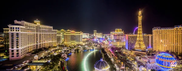 Nachtelijke Panorama Van Strip Las Vegas Nevada Usa Stockfoto