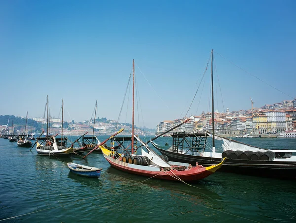 Rabelo Barche Sul Fiume Douro Porto — Foto Stock