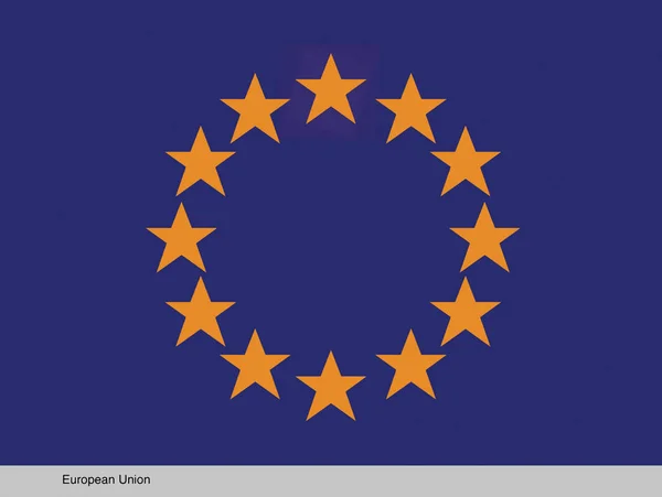 Podpis Unii Europejskiej Gwiazdami — Zdjęcie stockowe
