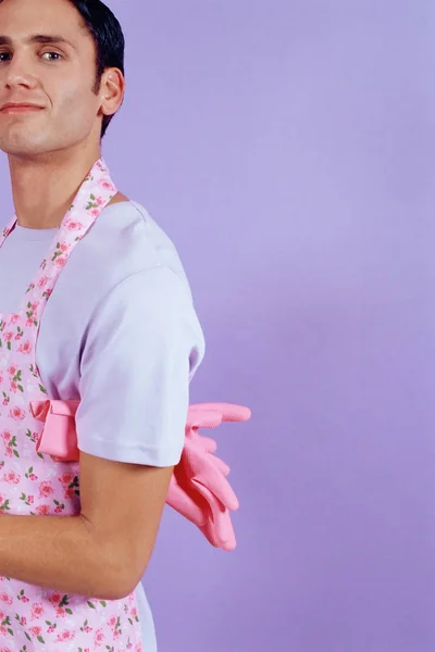 Man Wearing Apron — Stock Photo, Image