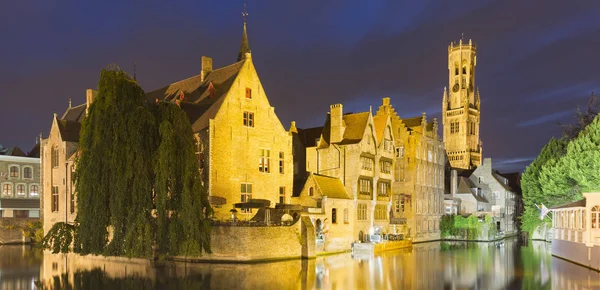 Canals Bruges Belfort Belfry Bruges Βέλγιο — Φωτογραφία Αρχείου