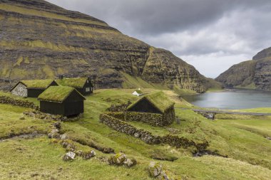 Houses, Saksun, Faroe Islands, Denmark clipart