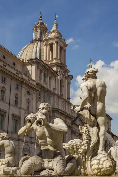 Fontana Del Moro Piazza Navona Rom Italien — Stockfoto