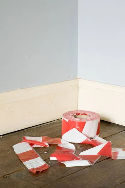 Cordon Tape Corner Room — 스톡 사진