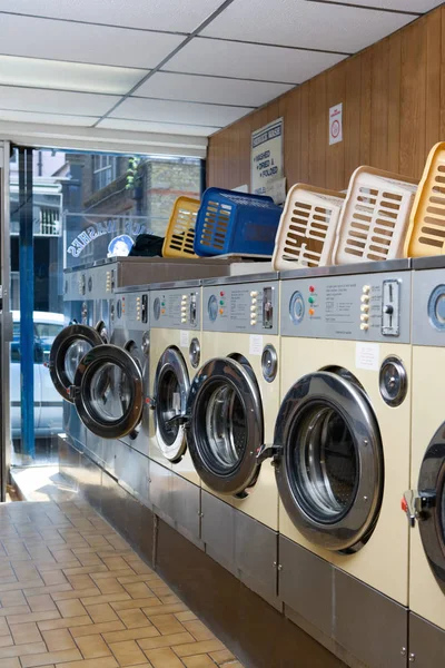 Interior Launderette Laundry Baskets — Stock Photo, Image