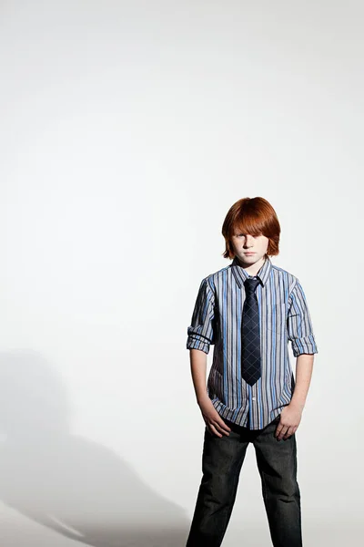 Chłopiec Koszuli Krawacie — Zdjęcie stockowe